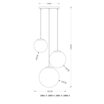 Globo 15865-3 - Lustr na lanku VARUS 3xE27/40W/230V