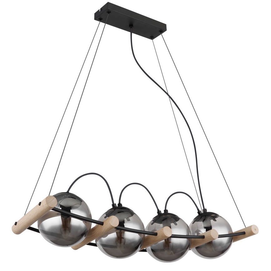 Globo - Lustr na lanku 4xE14/15W/230V kaučukovník