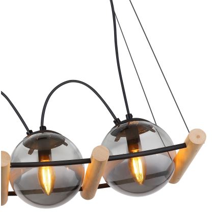 Globo - Lustr na lanku 4xE14/15W/230V kaučukovník