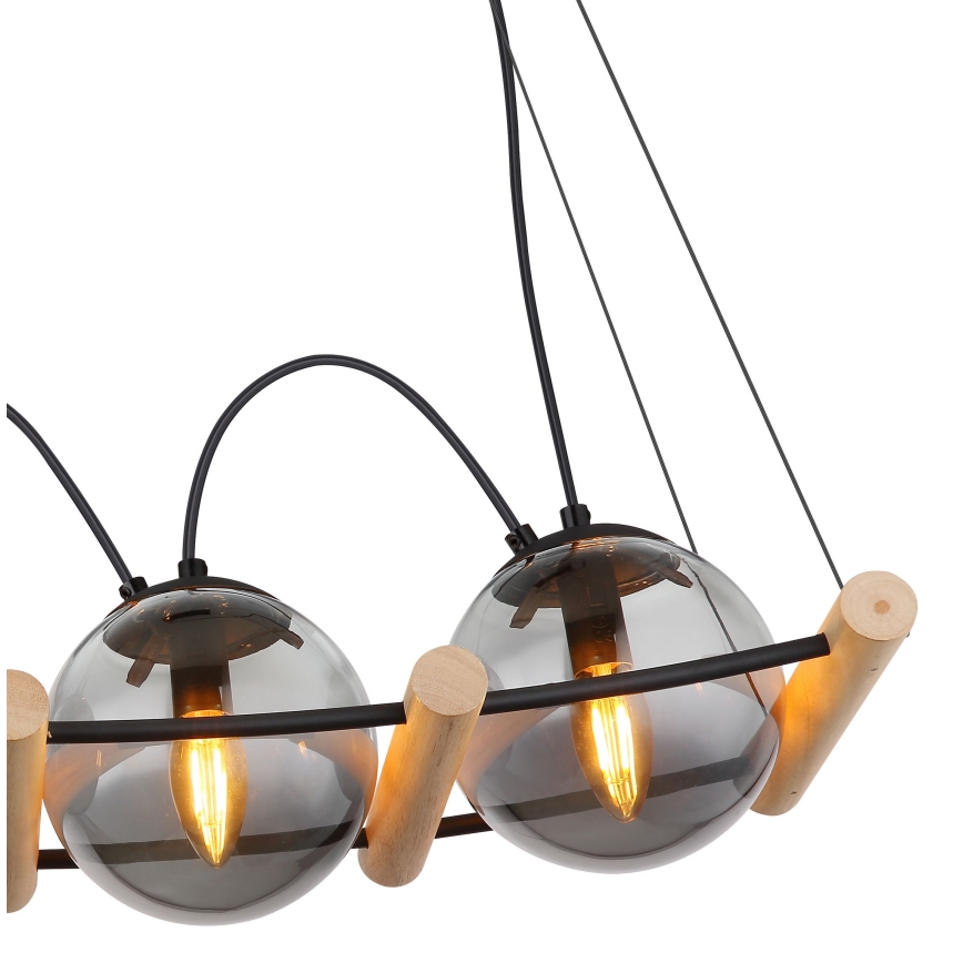 Globo - Lustr na lanku 4xE14/15W/230V kaučukovník
