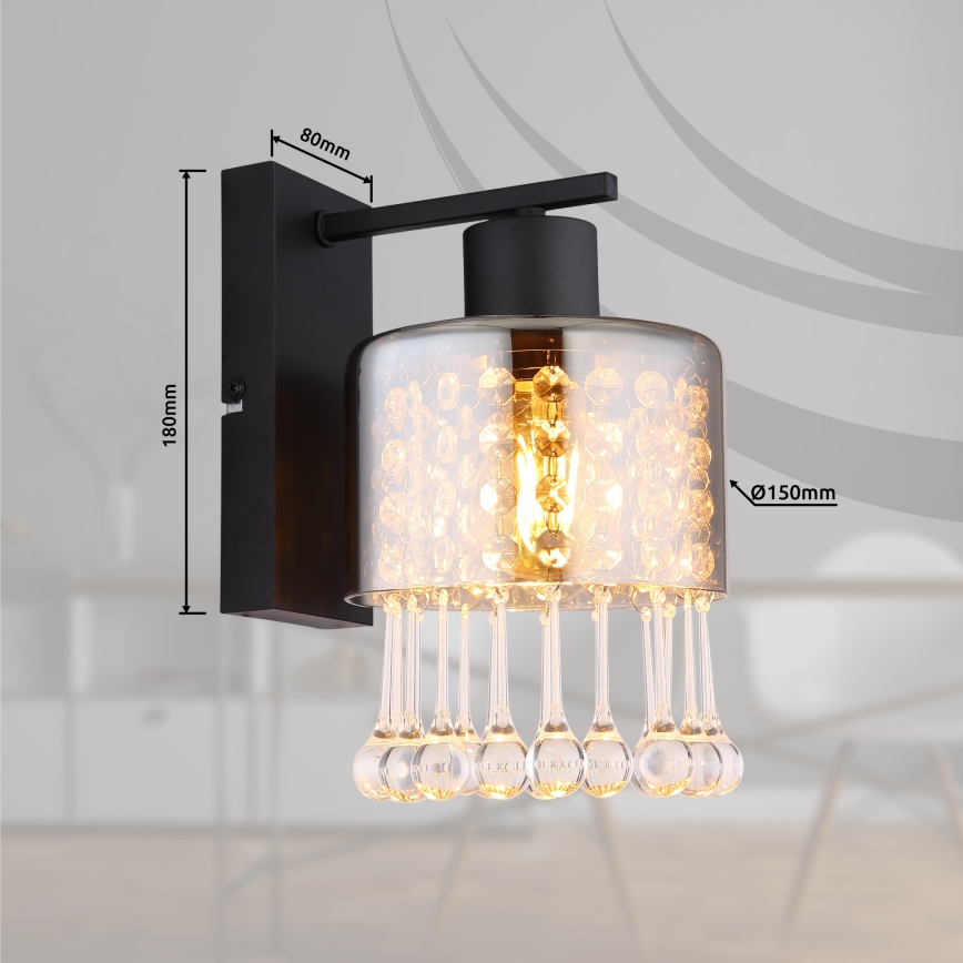 Globo - Nástěnná lampa 1xE27/60W/230V černá