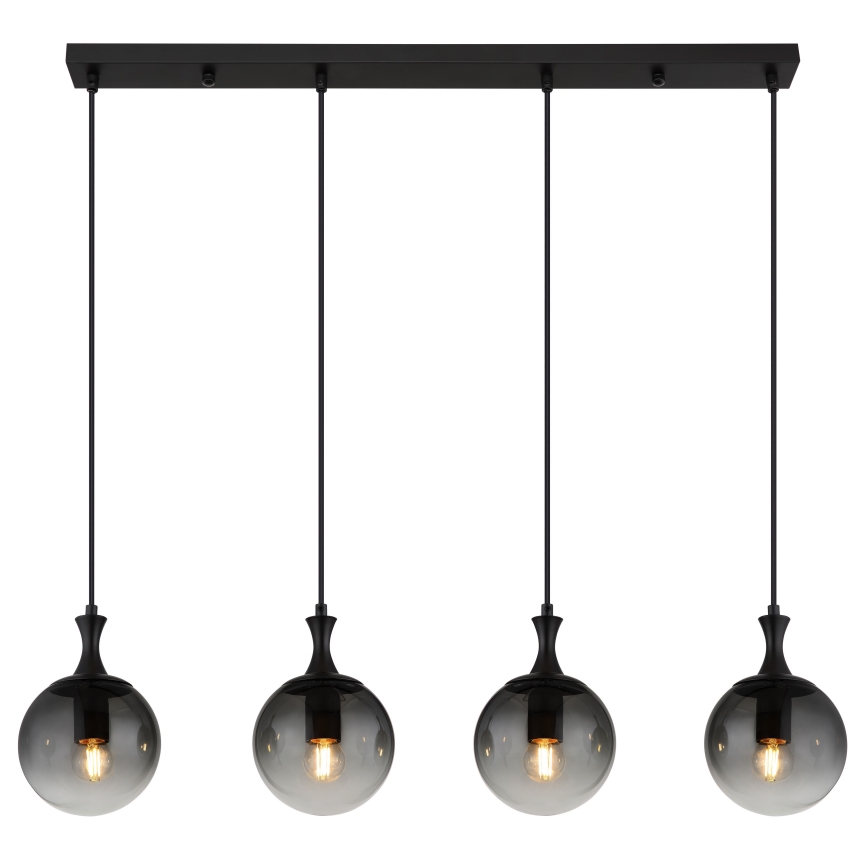 Globo - Lustr na lanku 4xE27/10W/230V černá