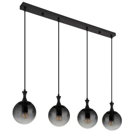 Globo - Lustr na lanku 4xE27/10W/230V černá