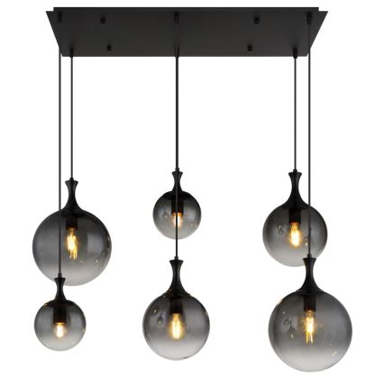 Globo - Lustr na lanku 6xE27/10W/230V černá