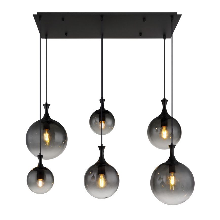 Globo - Lustr na lanku 6xE27/10W/230V černá