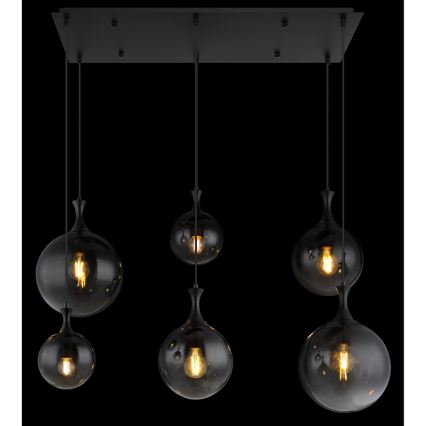Globo - Lustr na lanku 6xE27/10W/230V černá