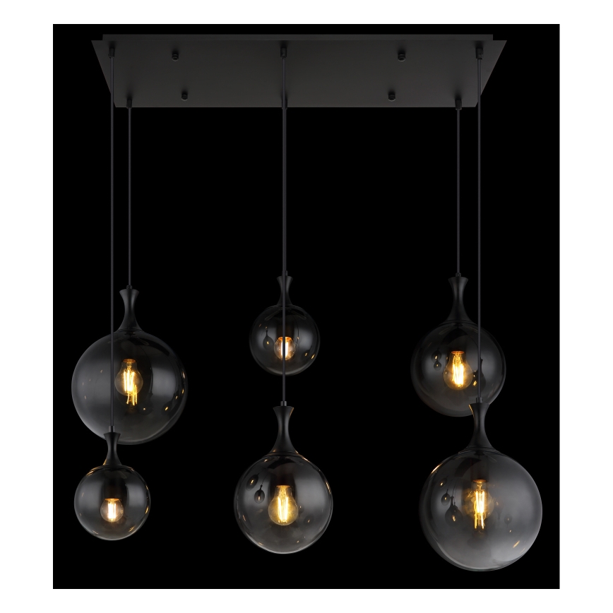 Globo - Lustr na lanku 6xE27/10W/230V černá