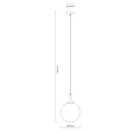 Globo - Lustr na lanku 1xE27/10W/230V pr. 25 cm černá