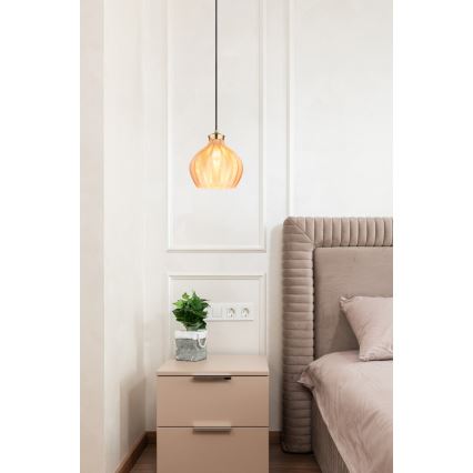 Globo - Lustr na lanku 1xE27/60W/230V pr. 22 cm zlatá