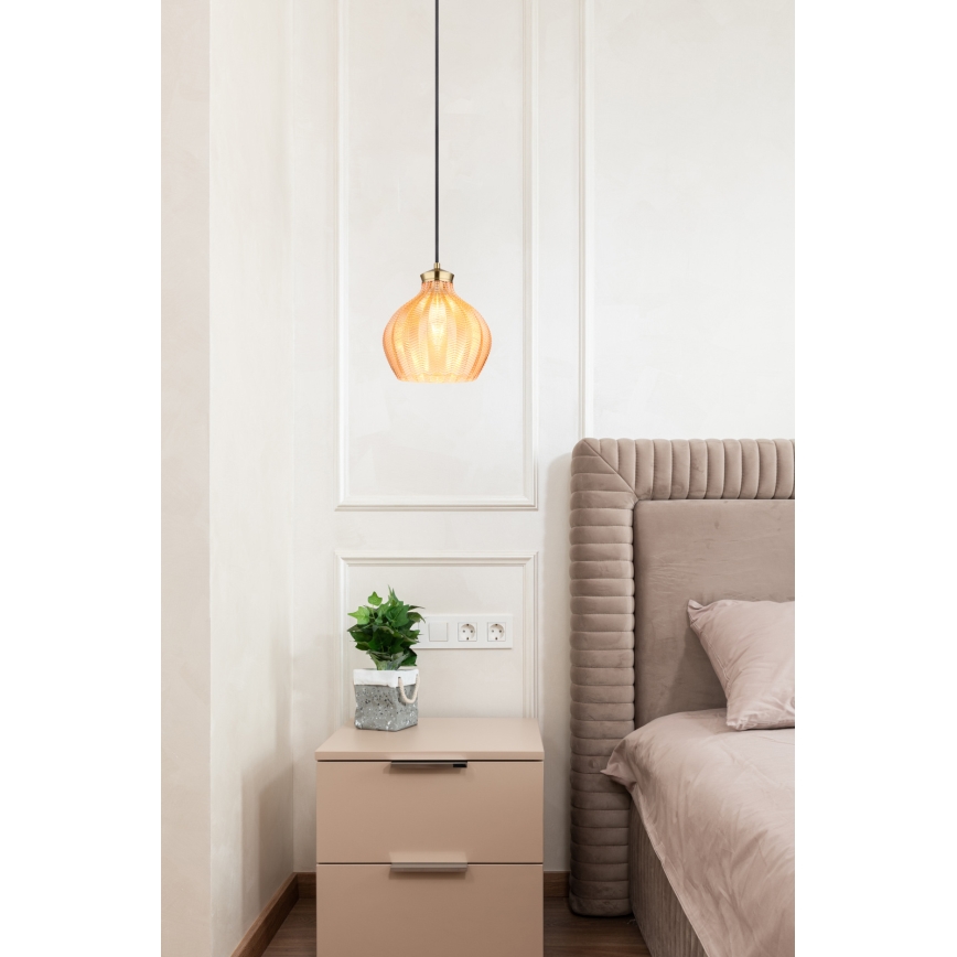 Globo - Lustr na lanku 1xE27/60W/230V pr. 22 cm zlatá