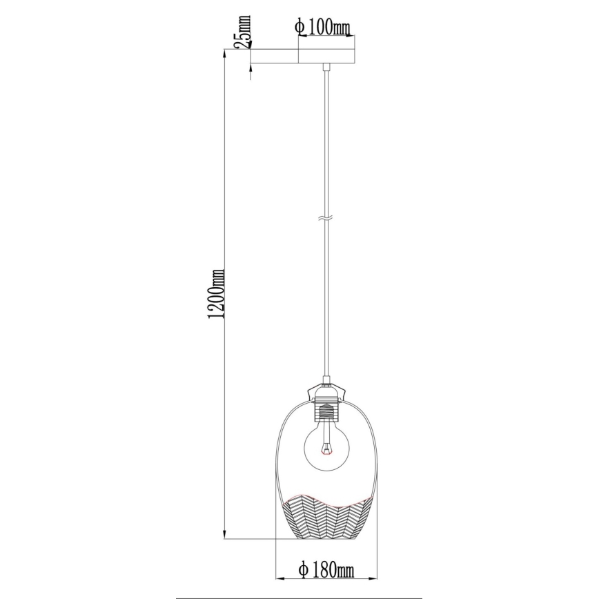 Globo - Lustr na lanku 1xE27/60W/230V pr. 22 cm zlatá