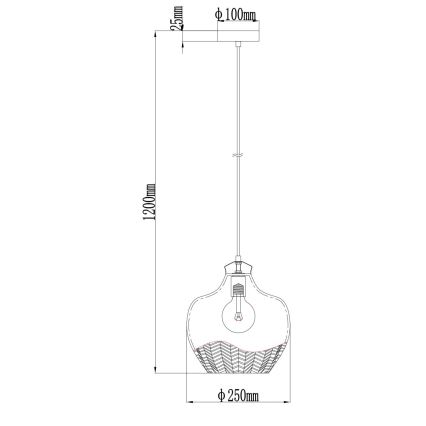 Globo - Lustr na lanku 1xE27/60W/230V pr. 22 cm kouřová
