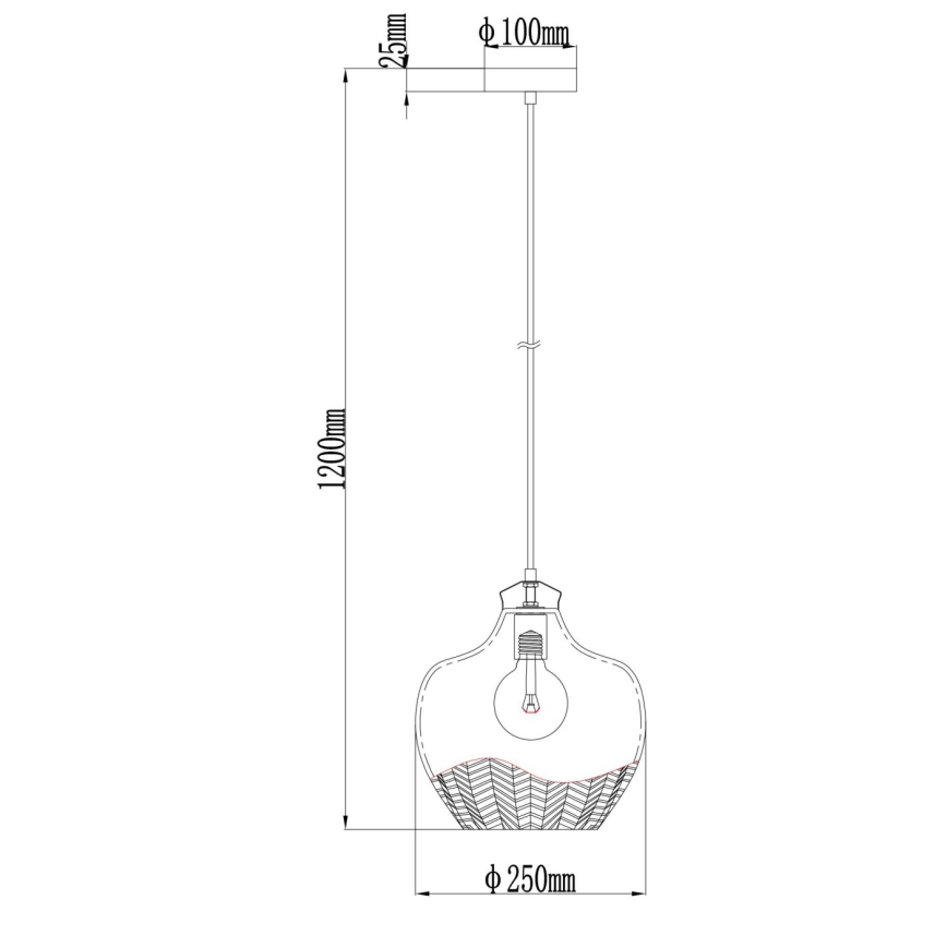 Globo - Lustr na lanku 1xE27/60W/230V pr. 22 cm kouřová