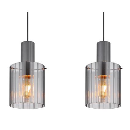 Globo - Lustr na lanku 3xE27/40W/230V šedá