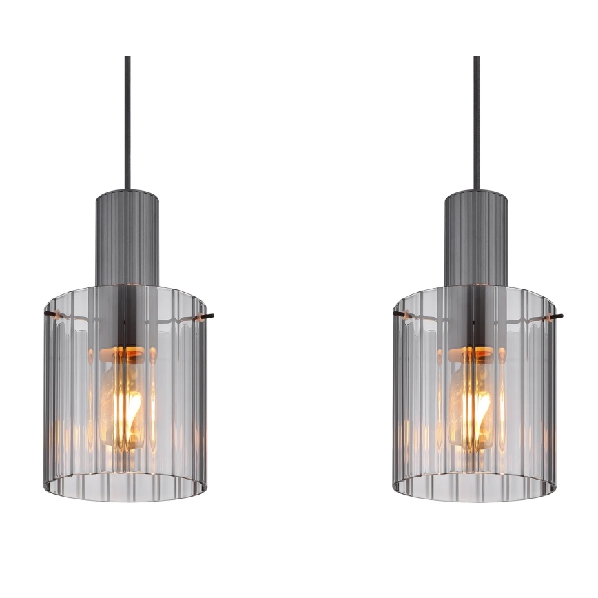 Globo - Lustr na lanku 3xE27/40W/230V šedá