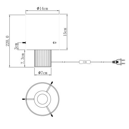 Globo - Stolní lampa 1xE27/40W/230V pr. 14 cm šedá