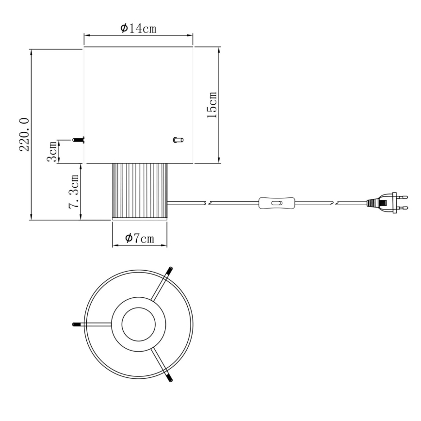 Globo - Stolní lampa 1xE27/40W/230V pr. 14 cm šedá