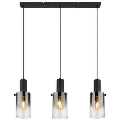Globo - Lustr na lanku 3xE27/40W/230V černá