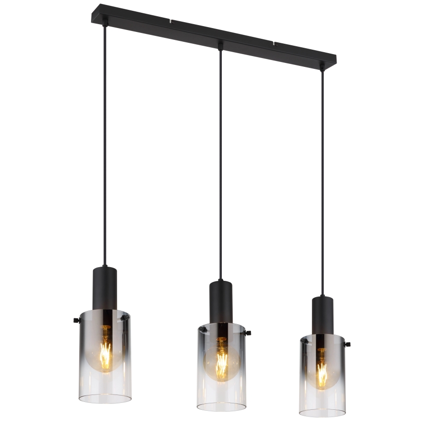 Globo - Lustr na lanku 3xE27/40W/230V černá