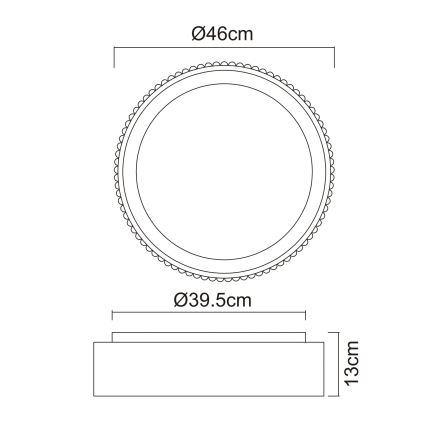 Globo - LED Stropní svítidlo LED/45W/230V 2700/4000/6000K pr. 46 cm černá