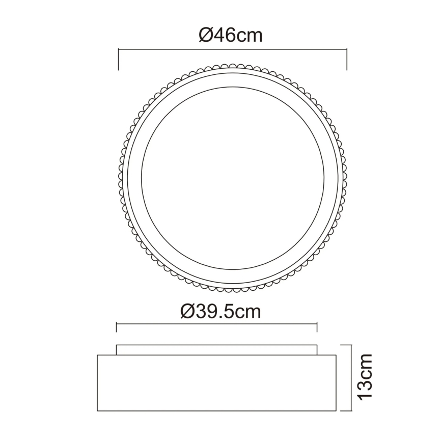 Globo - LED Stropní svítidlo LED/45W/230V 2700/4000/6000K pr. 46 cm černá