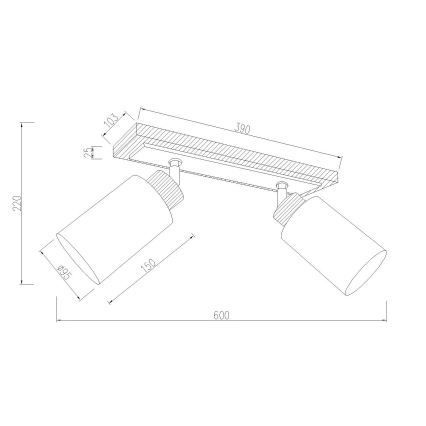 Globo - Bodové svítidlo 2xE27/60W/230V dub/bílá