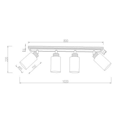 Globo - Bodové svítidlo 4xE27/60W/230V dub/bílá