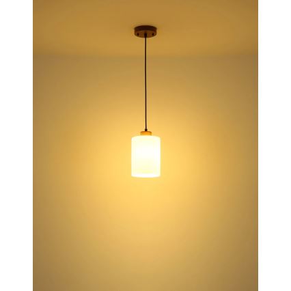 Globo - Lustr na lanku 1xE27/60W/230V dub/bílá