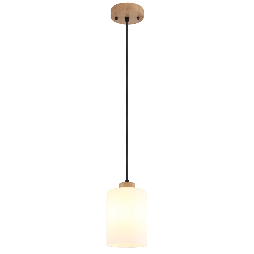 Globo - Lustr na lanku 1xE27/60W/230V dub/bílá