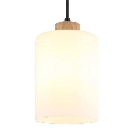 Globo - Lustr na lanku 1xE27/60W/230V dub/bílá