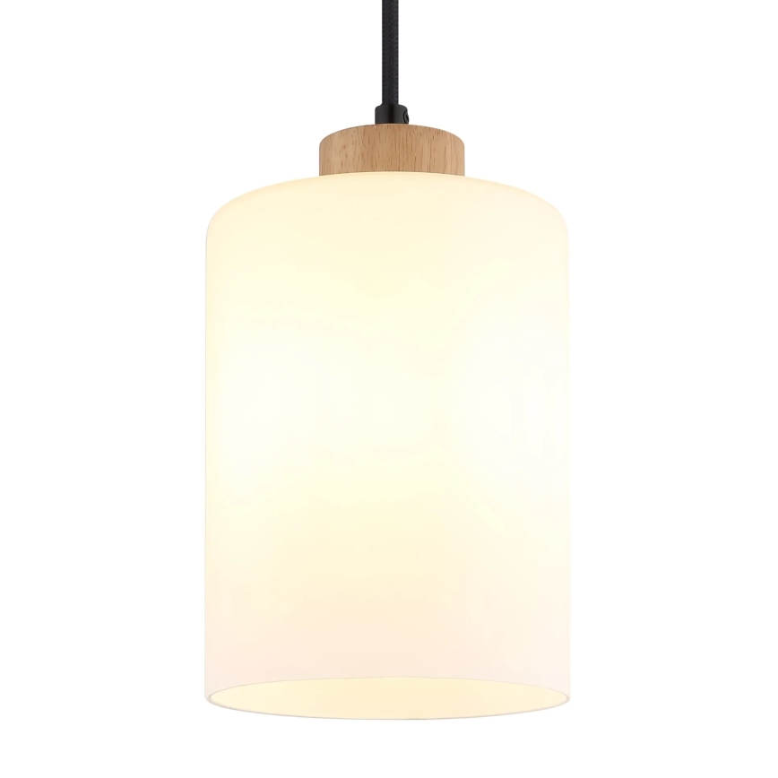 Globo - Lustr na lanku 1xE27/60W/230V dub/bílá