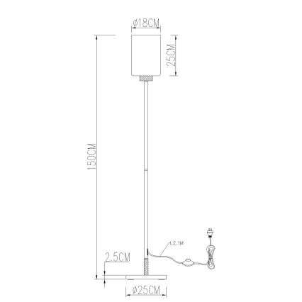 Globo - Stojací lampa 1xE27/60W/230V černá/bílá
