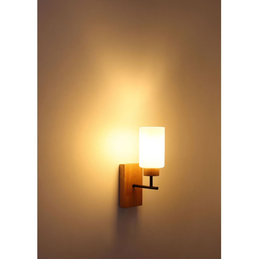 Globo - Nástěnná lampa 1xE27/60W/230V dub/bílá