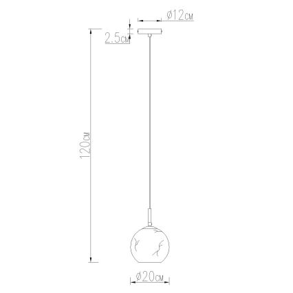 Globo - Lustr na lanku 1xE27/60W/230V pr. 20 cm