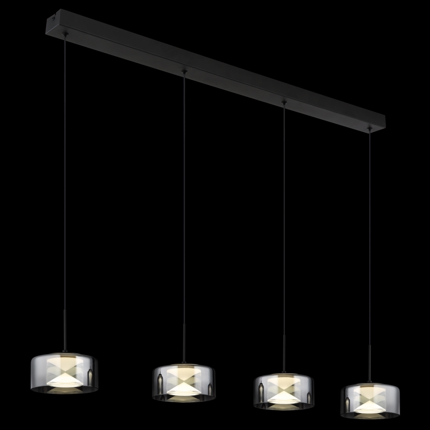Globo - LED Lustr na lanku LED/24W/230V černá/kouřová