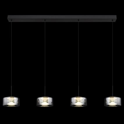 Globo - LED Lustr na lanku LED/24W/230V černá/kouřová