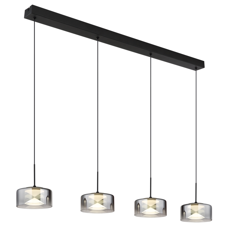 Globo - LED Lustr na lanku LED/24W/230V černá/kouřová