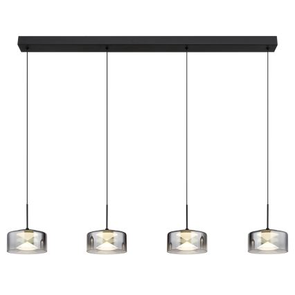 Globo - LED Lustr na lanku LED/24W/230V černá/kouřová