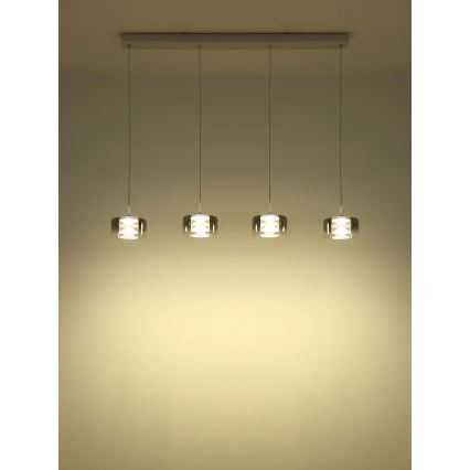 Globo - LED Lustr na lanku LED/24W/230V bílá/kouřová
