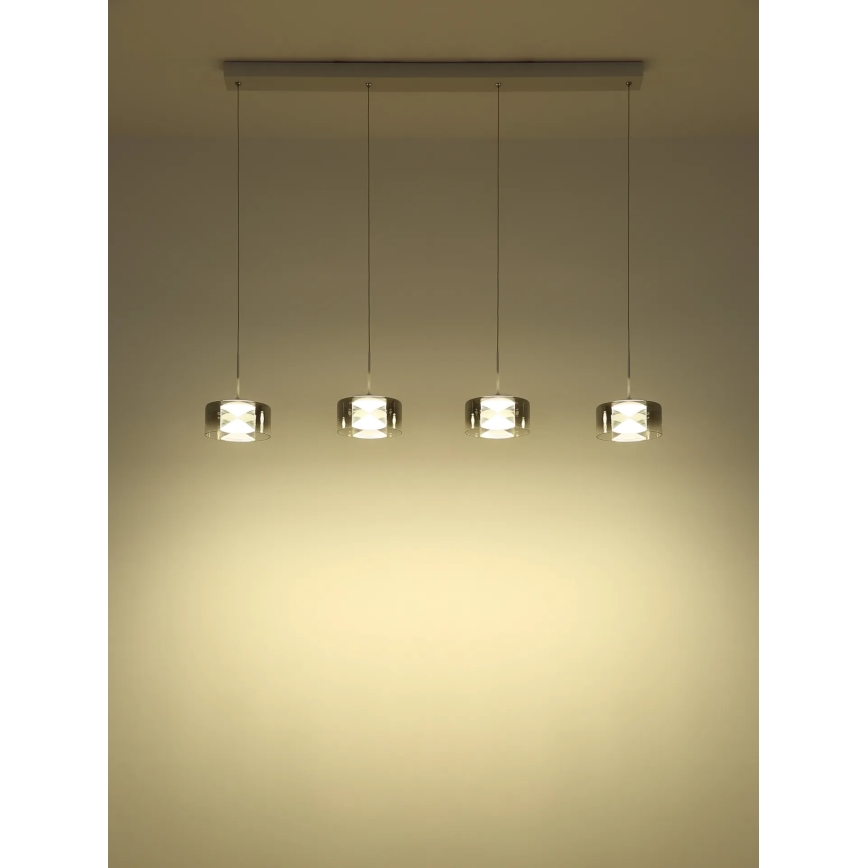 Globo - LED Lustr na lanku LED/24W/230V bílá/kouřová
