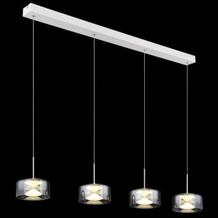 Globo - LED Lustr na lanku LED/24W/230V bílá/kouřová