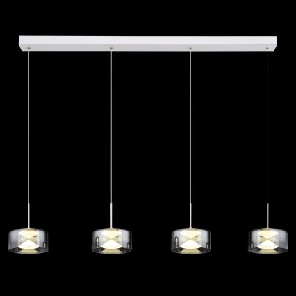 Globo - LED Lustr na lanku LED/24W/230V bílá/kouřová