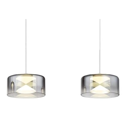 Globo - LED Lustr na lanku LED/24W/230V bílá/kouřová