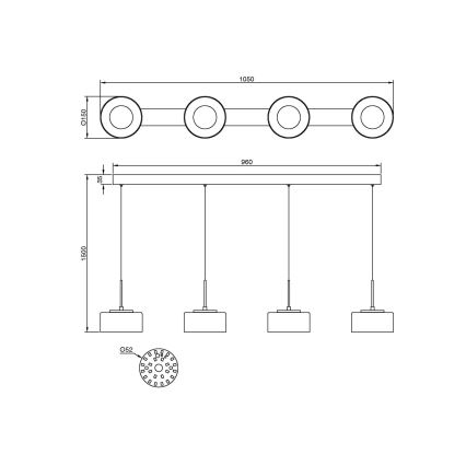 Globo - LED Lustr na lanku LED/24W/230V bílá/kouřová