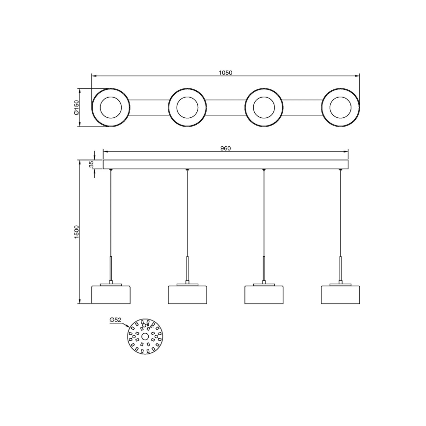 Globo - LED Lustr na lanku LED/24W/230V bílá/kouřová