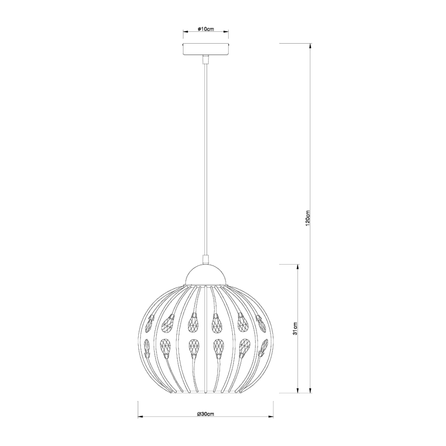 Globo - Lustr na lanku 1xE27/60W/230V pr. 30 cm