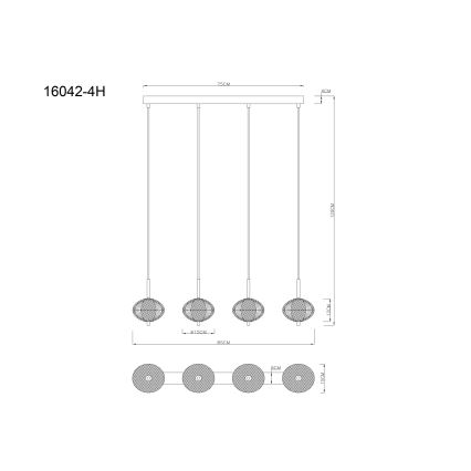 Globo - LED Lustr na lanku 4xLED/5,75W/230V 3000/4500/6500K
