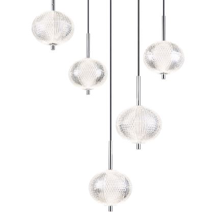 Globo - LED Lustr na lanku 5xLED/6,6W/230V 3000/4500/6500K