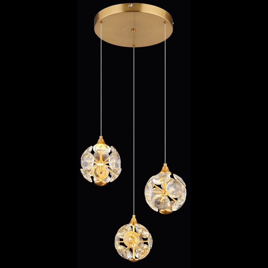 Globo - LED Lustr na lanku LED/24W/230V 3000K zlatá