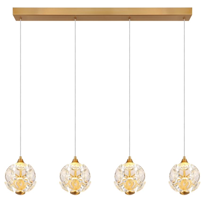 Globo - LED Lustr na lanku LED/32W/230V 3000K zlatá